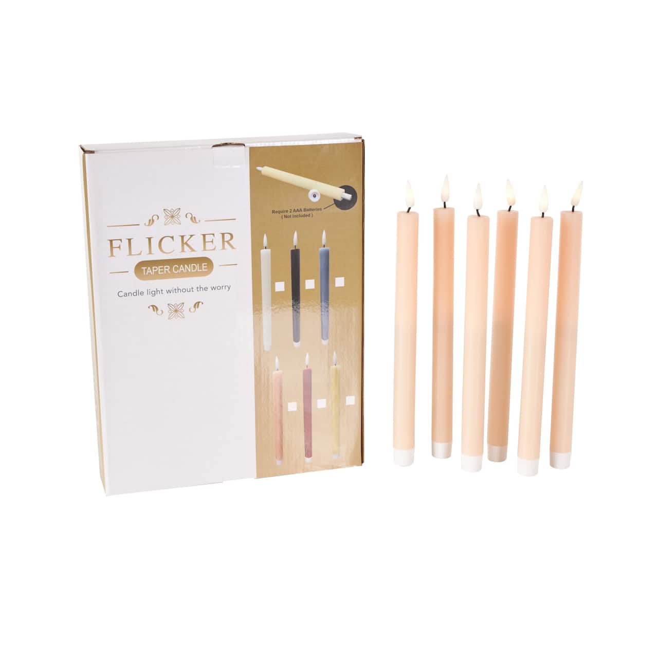 11" Flameless Wax Candles with Remote Control, 6ct.